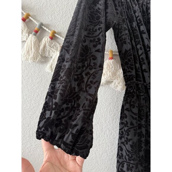 Ecote Urban Outfitters Black Paisley Velvet Off Shoulder Romper Whimsigoth Fairy - Picture 4 of 9